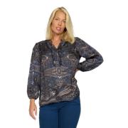 Blå Paisley Silkebluse Top