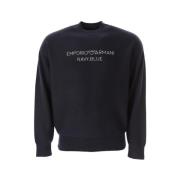 Marineblå Logo Sweatshirt Mænd