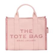 Jacquard Lille Tote Taske med Logo Broderi