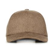 Beige Cashmere Logo Print Hat