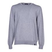 Grå Crew Neck Uld Sweater