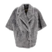 Shearling Dobbelt-Breasted Grå Jakke