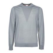 Grøn Merinould Rund Hals Sweater