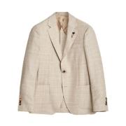 Uld Blazer - Beige, Prince of Wales