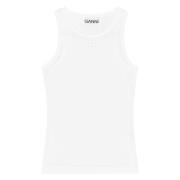 Hvid Ribbet Tank Top