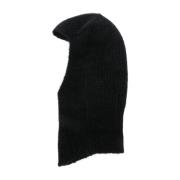 Sort Ribstrikket Beanie Hat