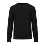 Koldfarvet bomuld rund hals sweater