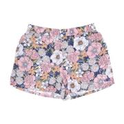 Retro Blomsterprint Højtaljede Shorts