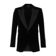 Elegant Sort Fløjl Blazer