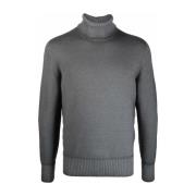 Grå Sweater Dolcevita Tubico Stil