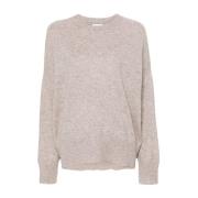 Beige Cashmere Crew Neck Sweater