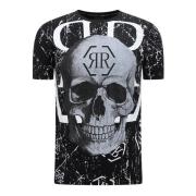 Skull - T-shirt med Rhinestone - 7972