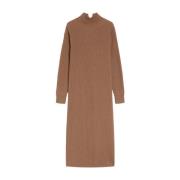 Brun Uld Cashmere Midi Kjole