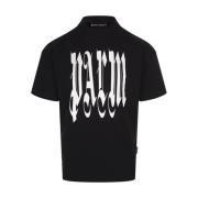 Sort Gothic Logo Print T-shirt