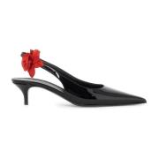 Rosa Patentlæder Slingback Décolleté