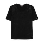 Sort Rhinestone Pyntet Crew Neck T-shirt