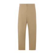 Beige Loose-Fit Bomuld Bukser