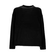 Boucle Strik Pullover i Sort