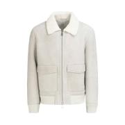 Shearling jakke med shearling krave