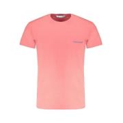 Rosa Bomuld T-shirt med Tryk Logo