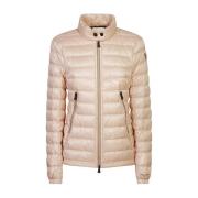 Polstret Beige Jakke med Logo Print