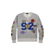 Vintage Basketball Sweatshirt med Multi-Patches