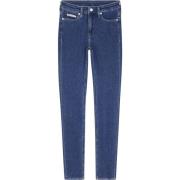 Blå High Waist Skinny Jeans