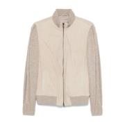 Suede Zip Jacket Dove Grey