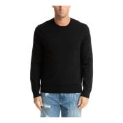 Enkel Sweater med Logo Broderier