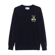 Blå Strikket Snoopy Sweater