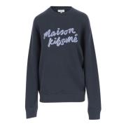 Logo Bomuldssweatshirt Navy Crew Neck