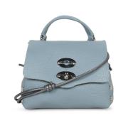 Elegant Grained Leather Postina Taske