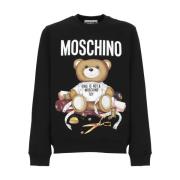 Sort bomuldssweatshirt med Teddy Bear-print