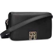 Sort Læderlook Crossbody Taske