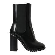 Studded Leather Lace-Up Ankelstøvler