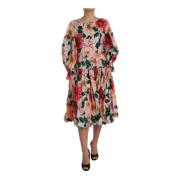 Blomstret A-line Midi Kjole