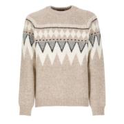 Beige Alpaca Crewneck Jumper Sweater