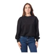 Sort sweater med frontlogo