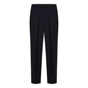 Navy Blue Uld Straight Leg Bukser