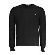 Sort basic crew neck sweater til mænd - XXL