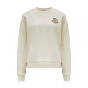 Hvid Sweatshirt med Logopatch - Casual Classic