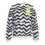 Herre Hvid og Sort Logo Sweatshirt