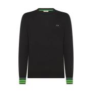 Stribede manchetter stilfuld sort sweater