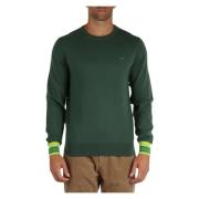 Merino Wool Cotton Sweater Kontrast Manchetter