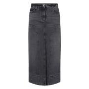 Sort Denim Nederdel Gregoriana Stil