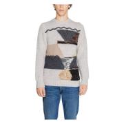 Beige Strik Print Sweater