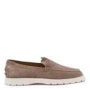 Beige Ruskind Loafers med Gummisål