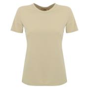 Beige Jersey T-shirt med korte ærmer