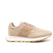 Beige Ruskind Almond Toe Snøresko