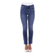 Denim Skinny Stretch Jeans med Rhinestone Detaljer